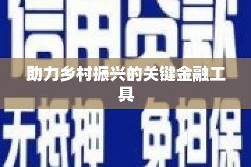 桂林助力乡村振兴的关键金融工具