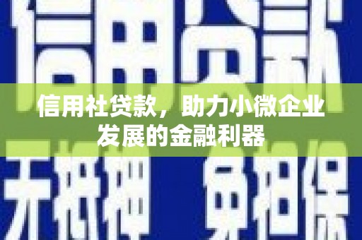 桂林信用社贷款，助力小微企业发展的金融利器